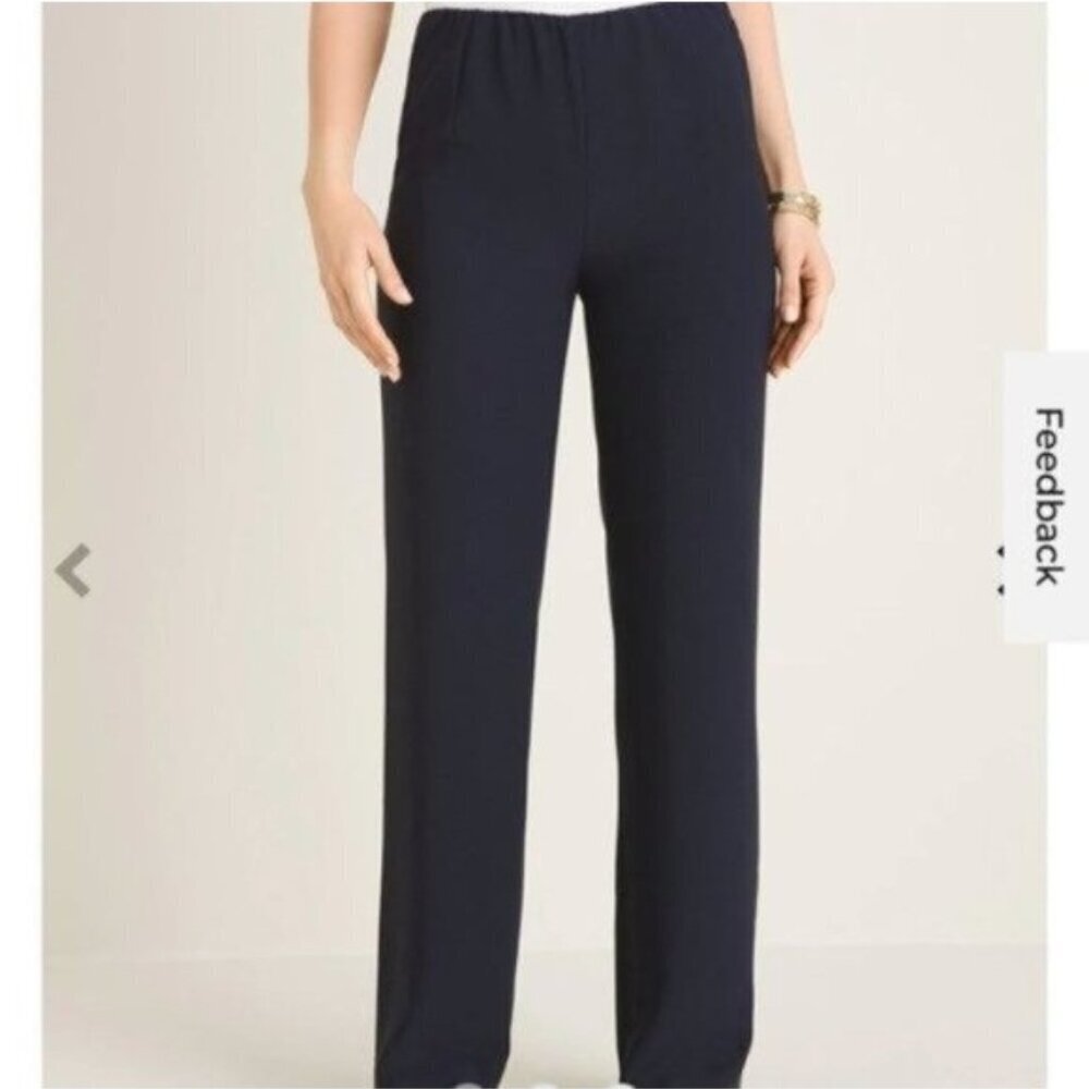 NWOT Chico's Side-Zip Wide-Leg Pants Black - Picture 2 of 4